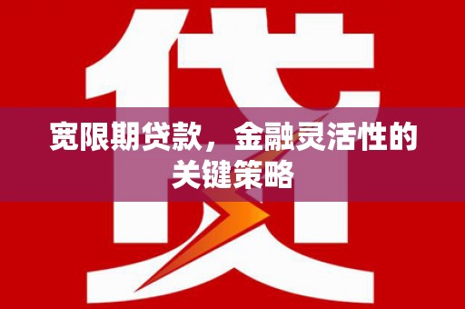 马山宽限期贷款，金融灵活性的关键策略