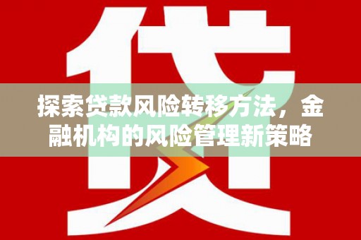 马山探索贷款风险转移方法，金融机构的风险管理新策略