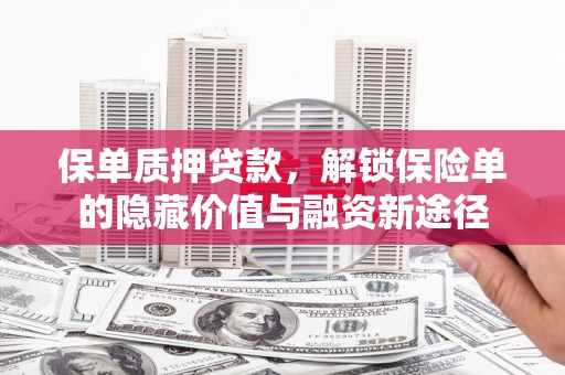 马山保单质押贷款，解锁保险单的隐藏价值与融资新途径