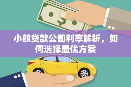 马山小额贷款公司利率解析，如何选择最优方案