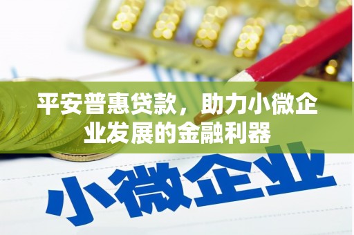 马山平安普惠贷款，助力小微企业发展的金融利器