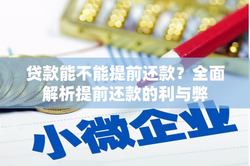 马山贷款能不能提前还款？全面解析提前还款的利与弊