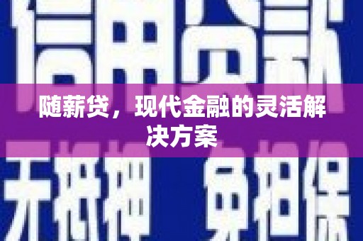 马山随薪贷，现代金融的灵活解决方案