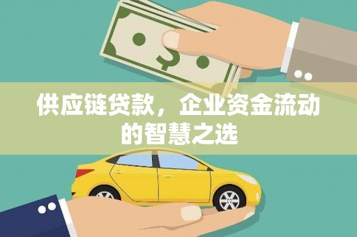马山供应链贷款，企业资金流动的智慧之选