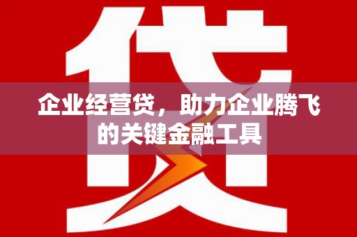 马山企业经营贷，助力企业腾飞的关键金融工具