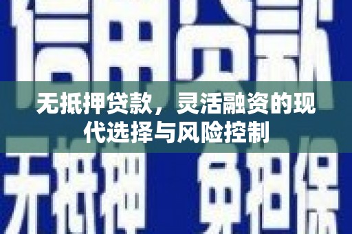 马山无抵押贷款，灵活融资的现代选择与风险控制