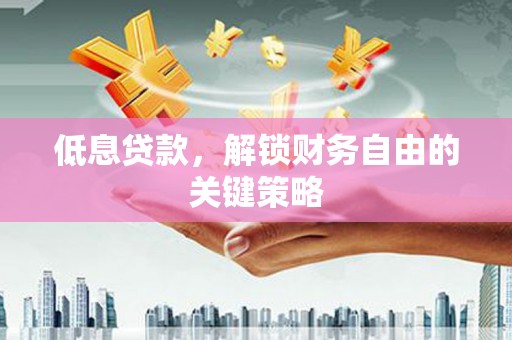 马山低息贷款，解锁财务自由的关键策略