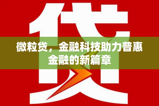 马山微粒贷，金融科技助力普惠金融的新篇章