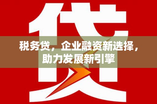 马山税务贷，企业融资新选择，助力发展新引擎