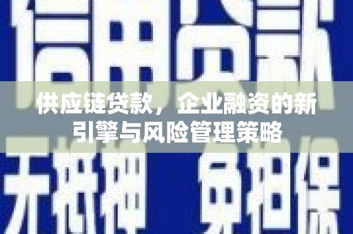 马山供应链贷款，企业融资的新引擎与风险管理策略