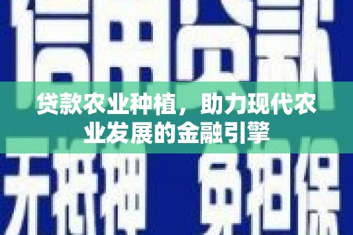 马山贷款农业种植，助力现代农业发展的金融引擎