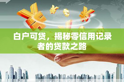 马山白户可贷，揭秘零信用记录者的贷款之路
