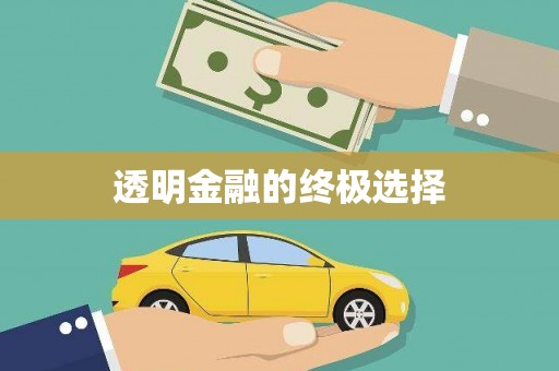 马山透明金融的终极选择