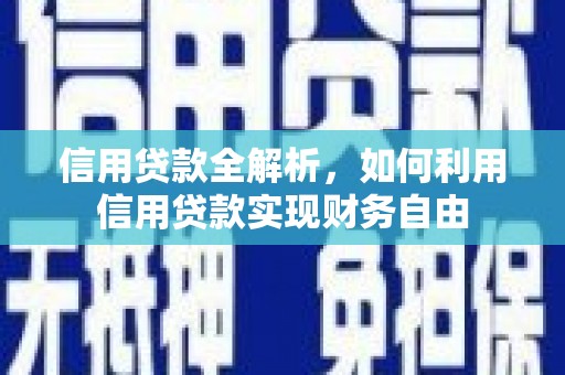 马山信用贷款全解析，如何利用信用贷款实现财务自由